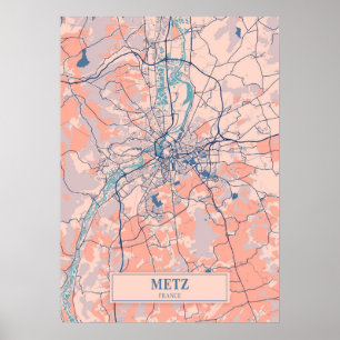 Metz - France Breezy City Map Poster