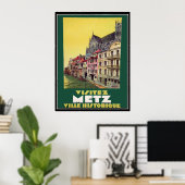 Metz Frankrijk Vintage Poster (Thuiskantoor)
