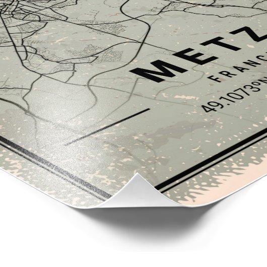 Metz fritmap print poster canvas (Hoek)