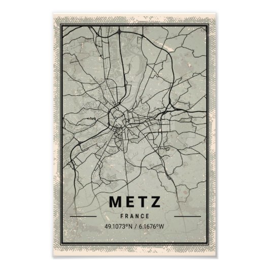 Metz fritmap print poster canvas (Voorkant)