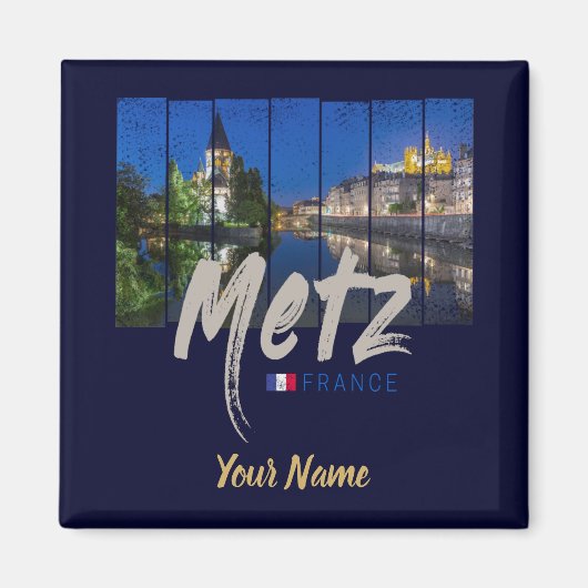 Metz Grand Est France bij Night  Souvenir Magneet (Voorkant)