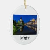 Metz Temple Neuf France Night Moselle Souvenir Keramisch Ornament (Rechts)