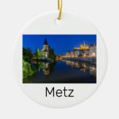 Metz Temple Neuf France Night Moselle Souvenir Keramisch Ornament (Voorkant)