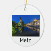 Metz Temple Neuf France Night Moselle Souvenir Keramisch Ornament (Links)