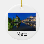 Metz Temple Neuf France Night Moselle Souvenir Keramisch Ornament (Achterkant)