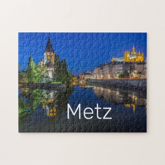 Metz Temple Neuf France Night Moselle Souvenir Legpuzzel (Horizontaal)