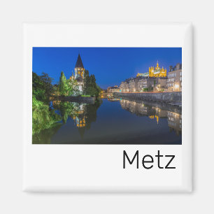 Metz Temple Neuf France Night Moselle Souvenir Magneet