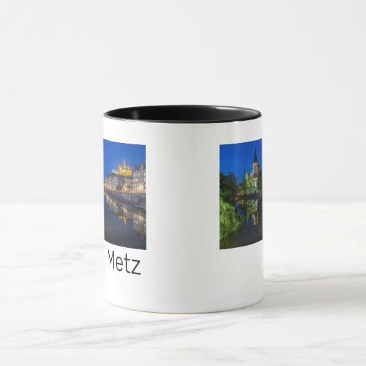 Metz Temple Neuf France Night Moselle Souvenir Mok (Midden)