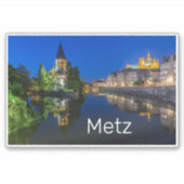Metz Temple Neuf France Night Moselle Souvenir Sticker (Voorkant)