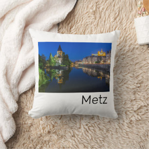 Metz Temple Neuf Frankrijk Nacht Moselle Souvenir Kussen