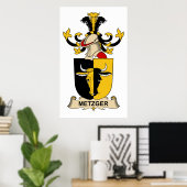 Metzger Family Crest Poster (Thuiskantoor)