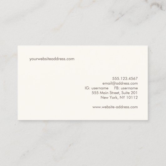 Meubelen Upholsterer Visitekaartje (Achterkant)