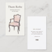 Meubelen voor stoffering en stoffering contactkaartje (Voorkant / Achterkant)