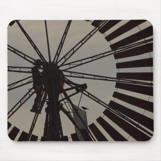 Meubelmolen silhouette mousepad muismat (Voorkant)