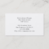 Meubelreparatie en -restauratie Visitekaartje (Achterkant)