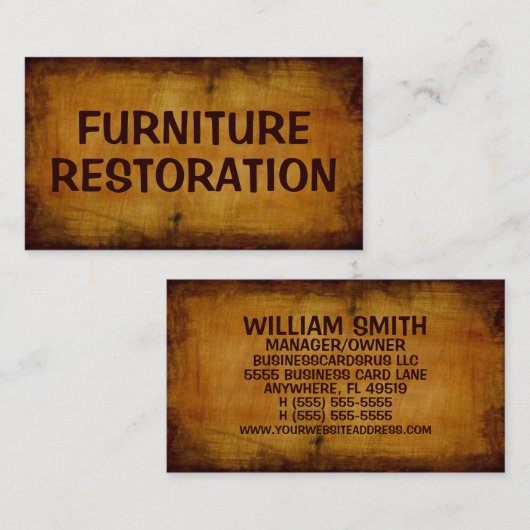 Meubelrestauratie Antiek Visitekaartje (Voorkant / Achterkant)