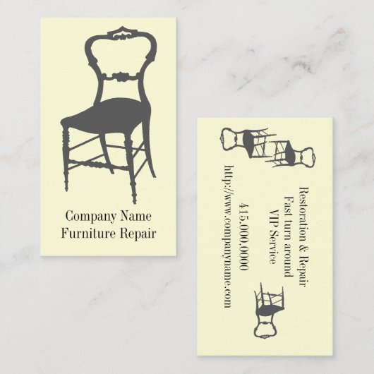 Meubels en Antiek repareren en restaureren Visitekaartje (Voorkant / Achterkant)