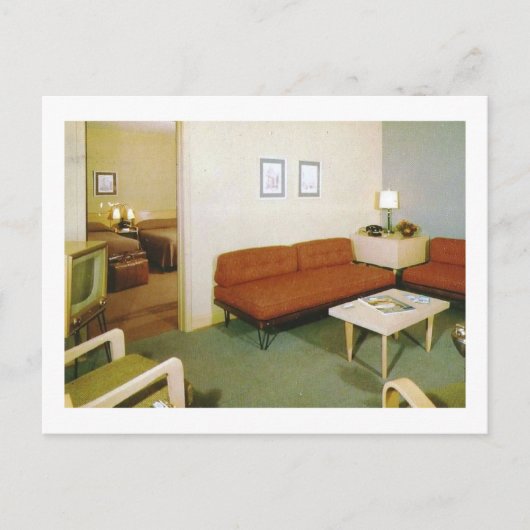 Meubels kamer interieur retro uit de midden eeuw briefkaart (Voorkant)
