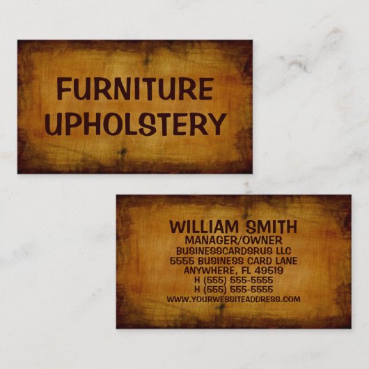 Meubilair Bekleding Antiek Visitekaartje (Voorkant / Achterkant)