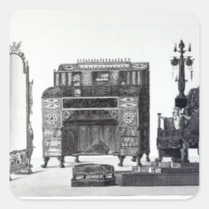 Meubilair in de Griekse stijl Vierkante Sticker