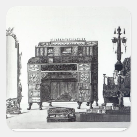 Meubilair in de Griekse stijl Vierkante Sticker (Voorkant)