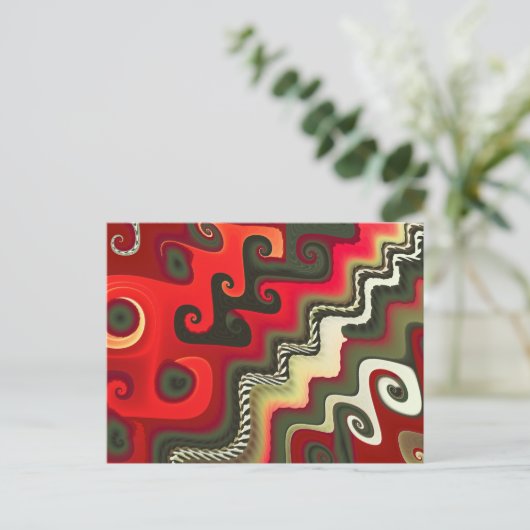 Meubilair met fractale kunst briefkaart (Staand voorkant)