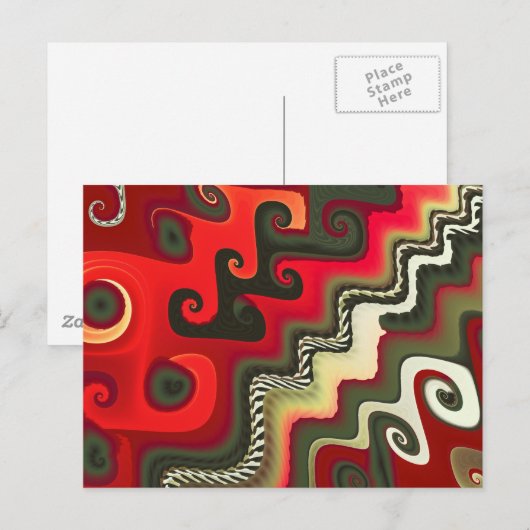 Meubilair met fractale kunst briefkaart (Voorkant / Achterkant)