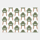 Meubilair uit de middelbare school in groenpapier inpakpapier vel (Voorkant 3)