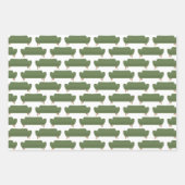 Meubilair uit de middelbare school in groenpapier inpakpapier vel (Voorkant)