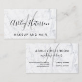 Meup monogram marmer minimalistisch elegant script visitekaartje (Voorkant / Achterkant)