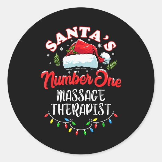 Meuse Christmas Gift Santas Number One Mage Theras Ronde Sticker (Voorkant)