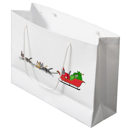 Meuw van kerstawemmew groot cadeauzakje (Voorkant Gekanteld)