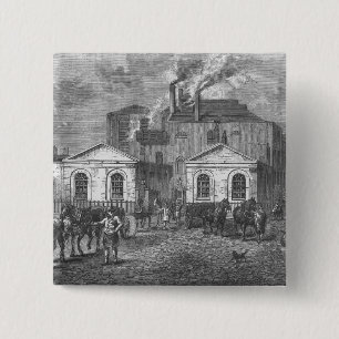 Meux's Brewery, 1830 Vierkante Button 5,1 Cm