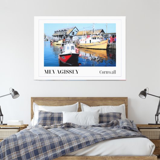 Mevagissey, Cornwall Canvas Afdruk (Insitu (Slaapkamer))