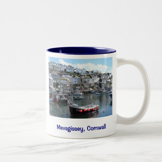 Mevagissey, Cornwall, Engeland Tweekleurige Koffiemok (Rechts)