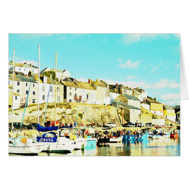 Mevagissey Cornwall England Waterverf (Voorkant Horizontaal)