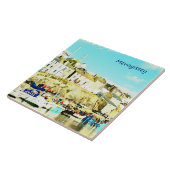 Mevagissey Cornwall England Waterverf Tegeltje (Zijkant)