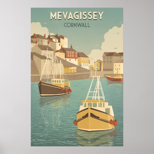 Mevagissey Cornwall Reisposter Poster (Voorkant)