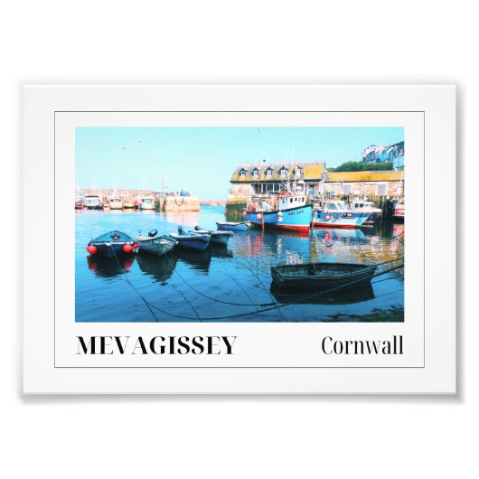 Mevagissey Harbour, Cornwall Foto Afdruk (Voorkant)