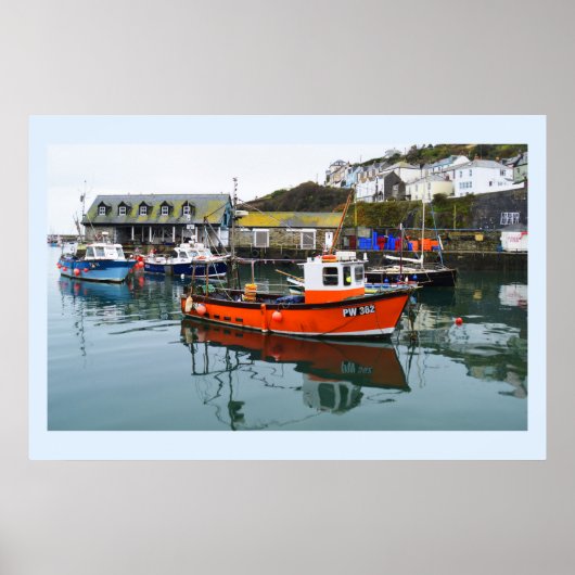 Mevagissey haven in Cornwall Poster (Voorkant)