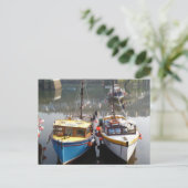 Mevagissey vissersvloot briefkaart (Staand voorkant)