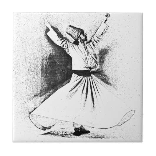 Mevlana Sufi Dervish Dancing Tegeltje (Voorkant)