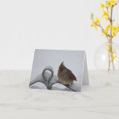 Mevr. Cardinal Notecard - Spatie binnen Kaart (Gele Bloem)