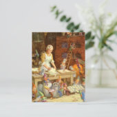 Mevr. Claus Bakes Cookies met de Elf van de Feestdagenkaart (Staand voorkant)