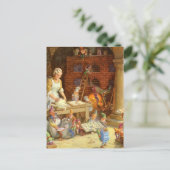 Mevr. Claus en de Elf bakken de Koekjes van Feestdagenkaart (Staand voorkant)