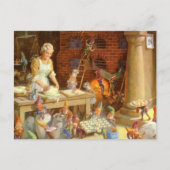 Mevr. Claus en de Elf bakken de Koekjes van Feestdagenkaart (Voorkant)