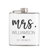 Mevr. Elegant Aangepaste Naam Trouwcadeau Nieuw Ko Heupfles (Voorkant)