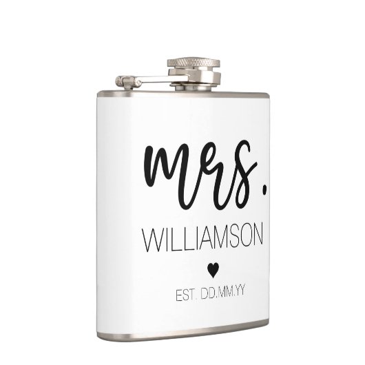 Mevr. Elegant Aangepaste Naam Trouwcadeau Nieuw Ko Heupfles (Rechts)