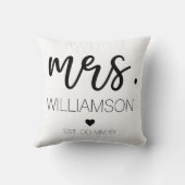 Mevr. Elegante aangepaste naam bruiloft cadeau voo Kussen (Achterkant)