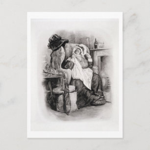 Mevr. Gamp, van 'Charles Dickens: Een roddel over Briefkaart